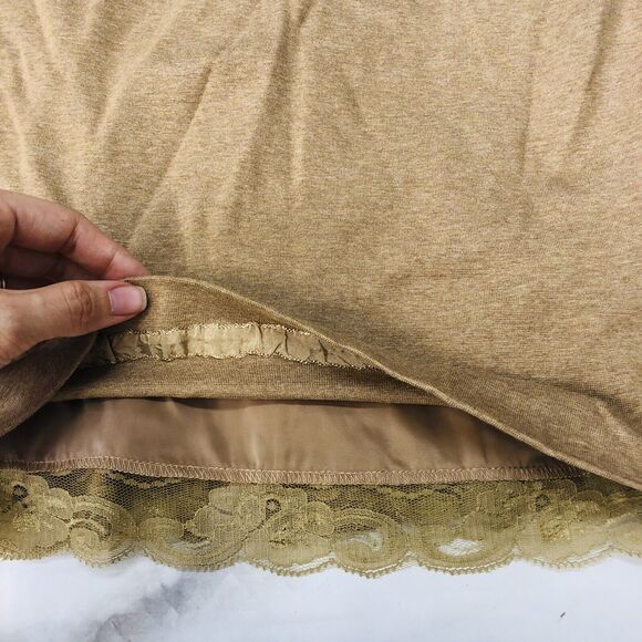 Trina Turk Beige Sheath Dress Faux Leather Piping Sleeveless Size 4 - Picture 4 of 6